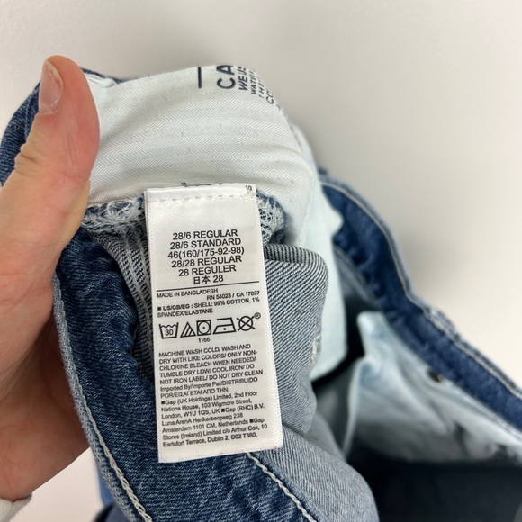 GAP 90s Carpenter Jeans Blue Sz 6/28 High Rise Utility Work Wear Casual CBK - Picture 4 of 5